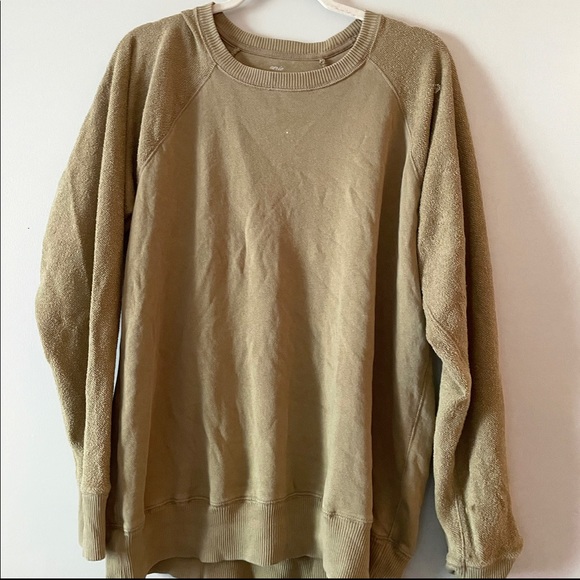 aerie | Tops | New Aerie Khaki Inside Out Crewneck Sweatshirt | Poshmark